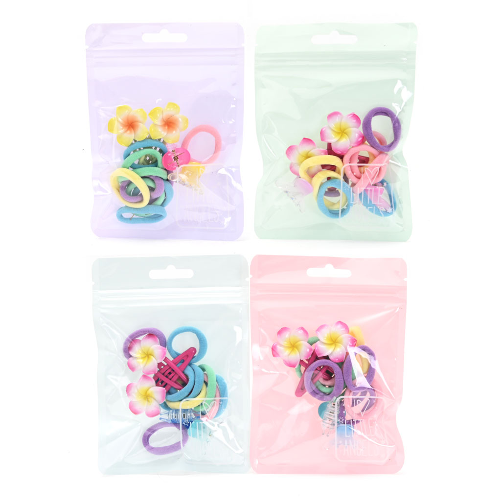 Bolsa Accesorios de pelo little angel colitas x 10, tic tac x 2, broche x 2