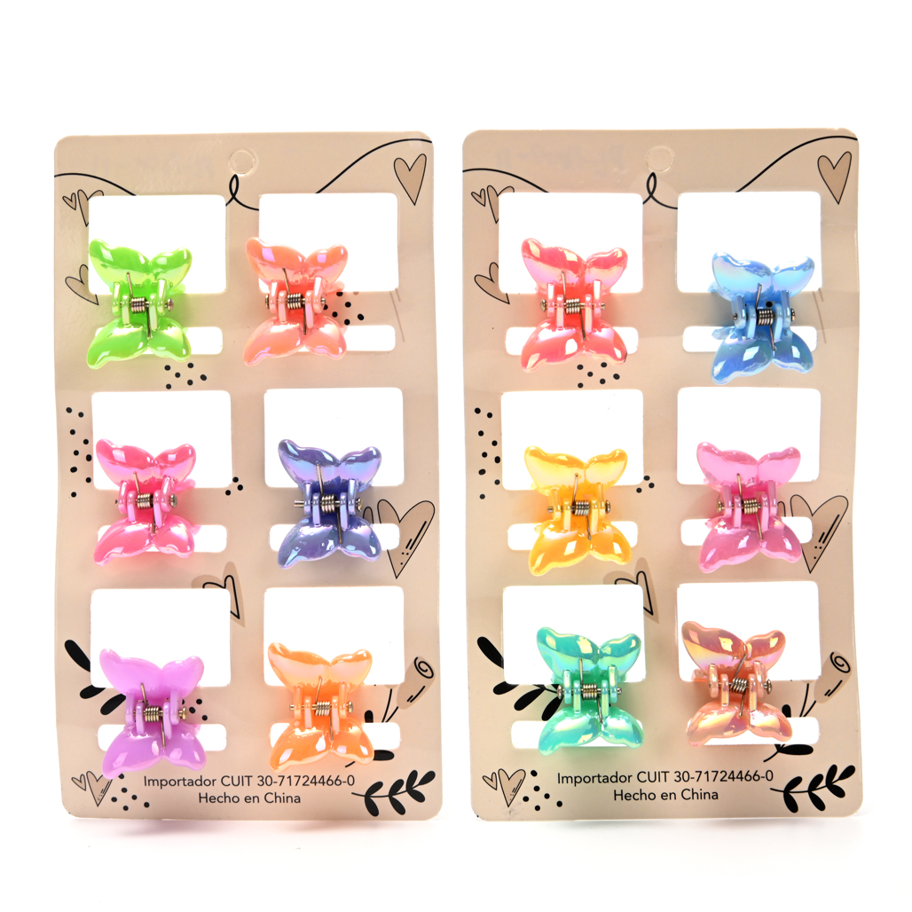 Broche de pelo velvet carton por 6 unid