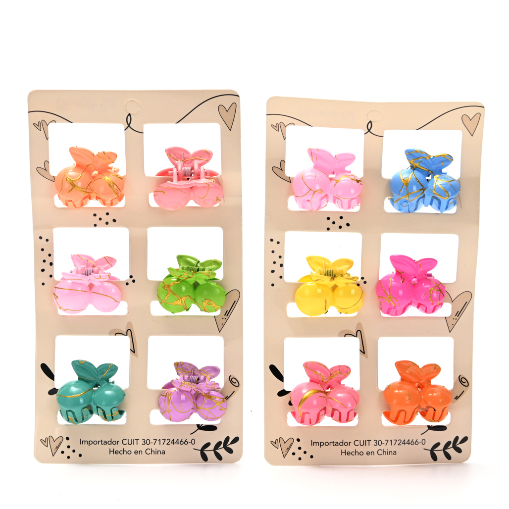 Broche de pelo velvet carton por 6 unid