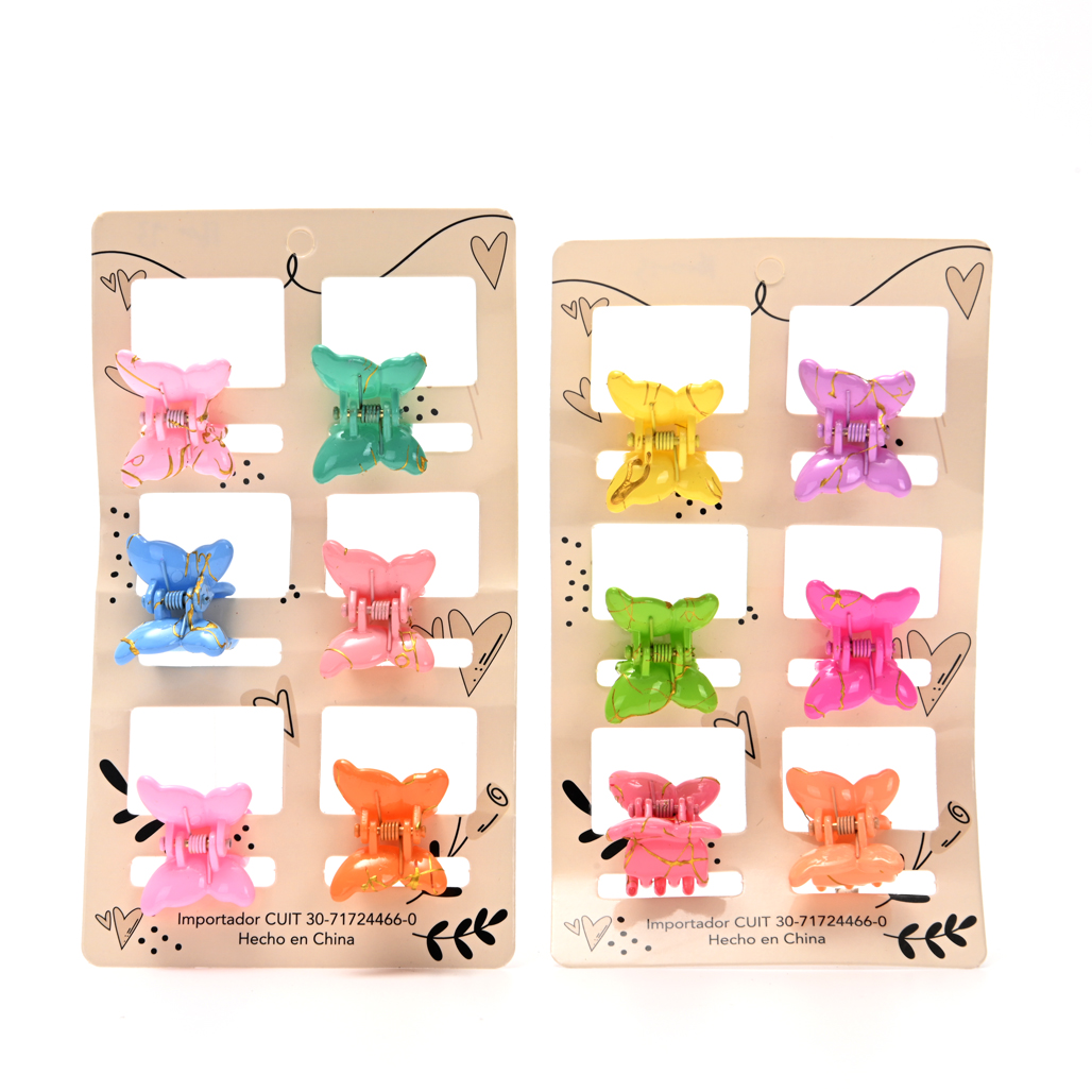 Broche de pelo velvet carton por 6 unid