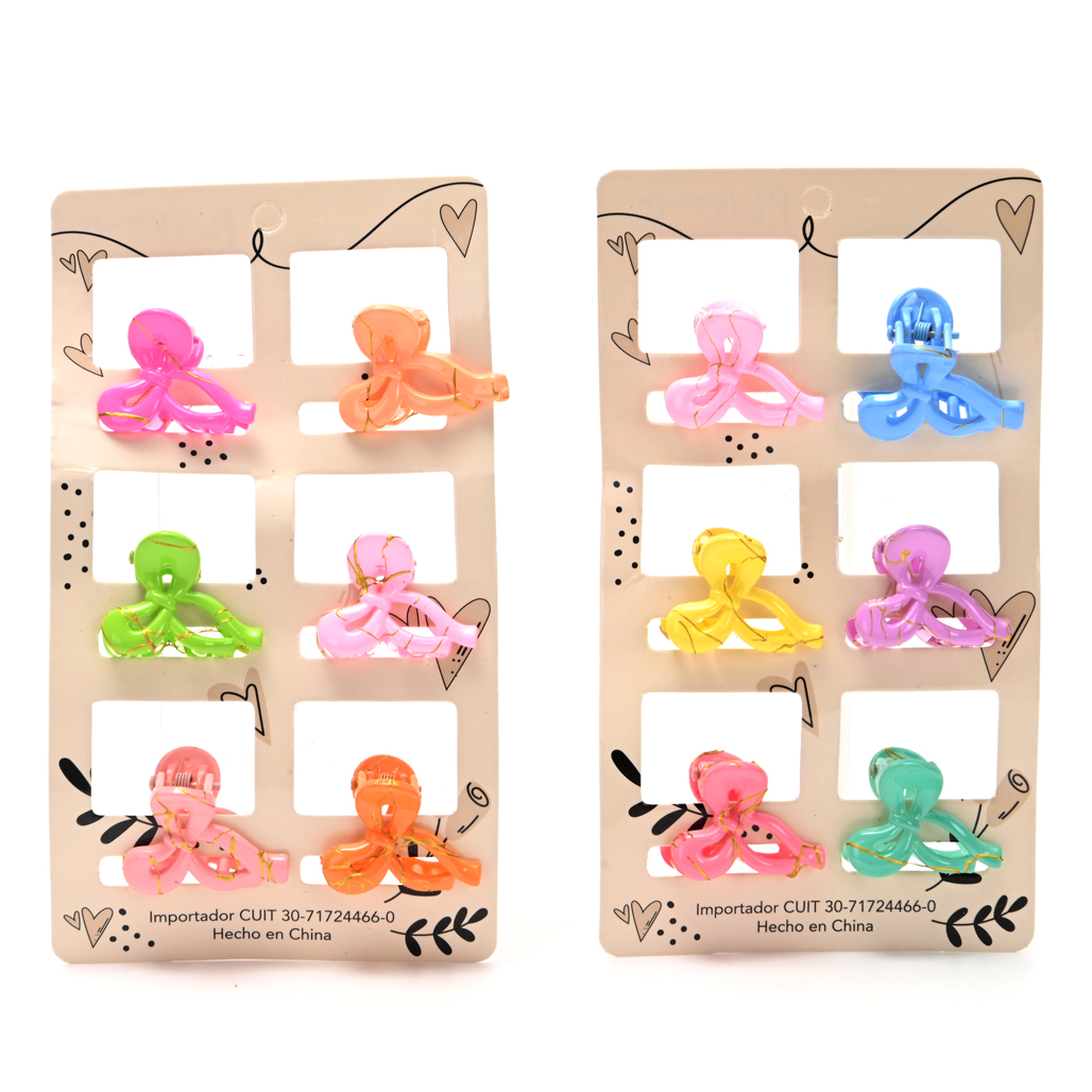 Broche de pelo velvet carton por 6 unid
