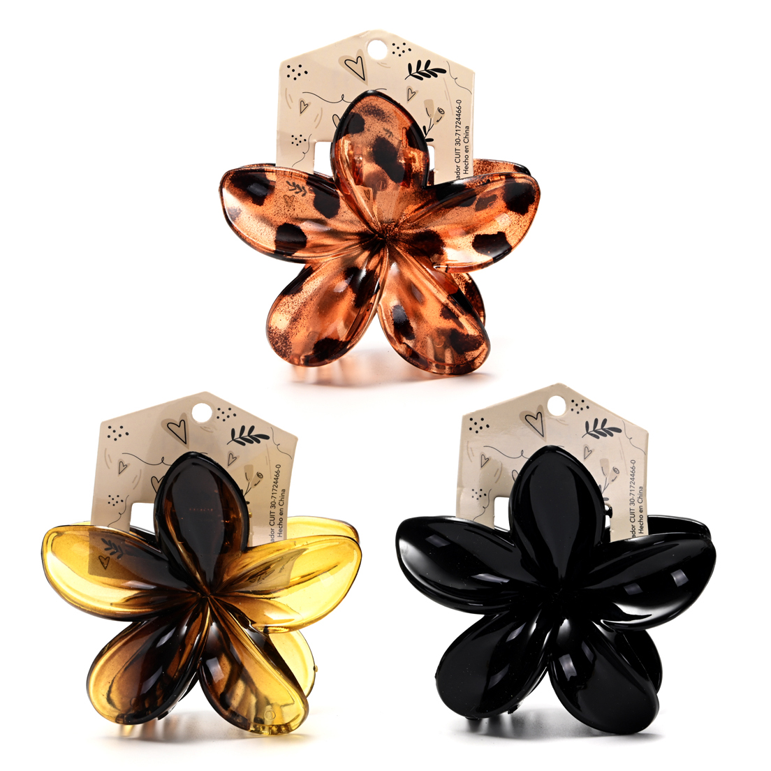 Broche de pelo carton por unid