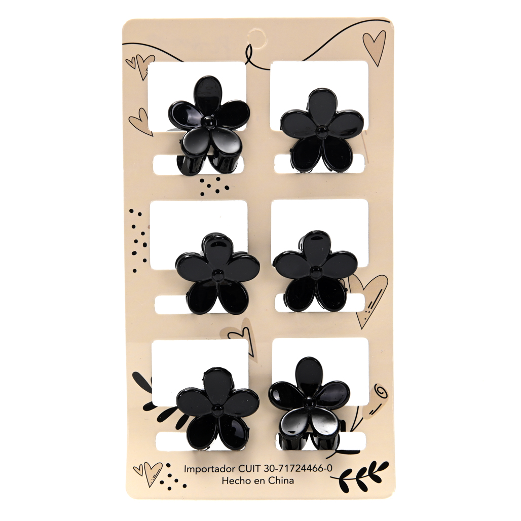 Broche de pelo carton por 6 unid