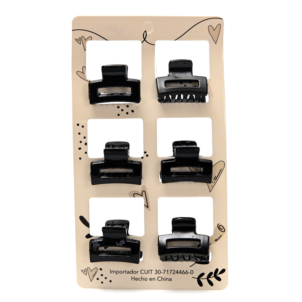 Broche de pelo carton por 6 unid