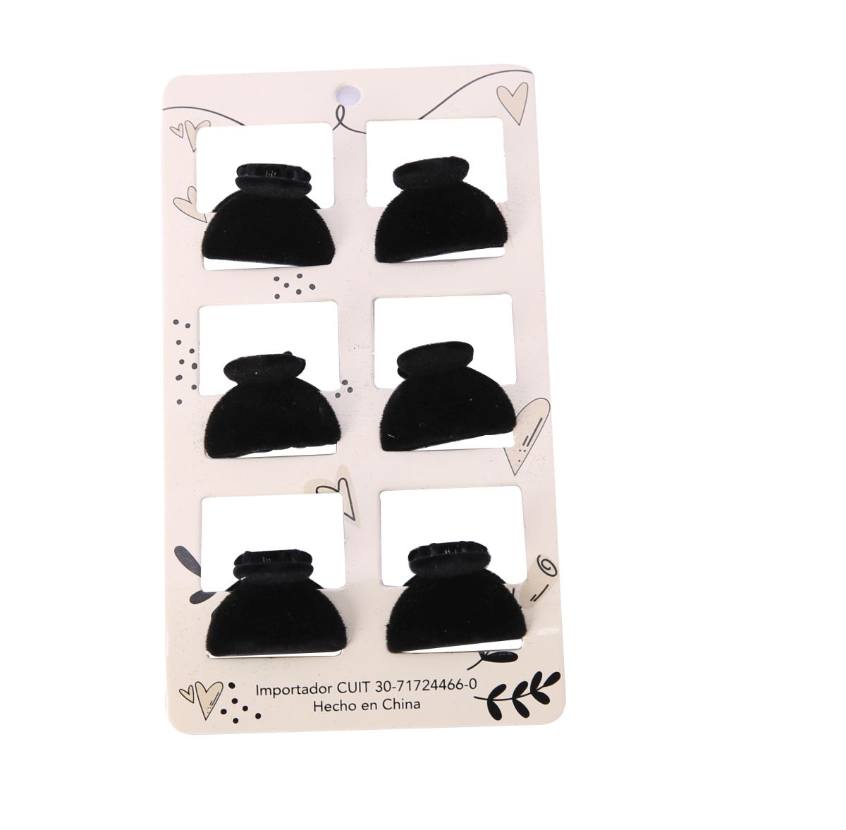 Carton de broches de pelo velvet INVIERNO por 6 unid