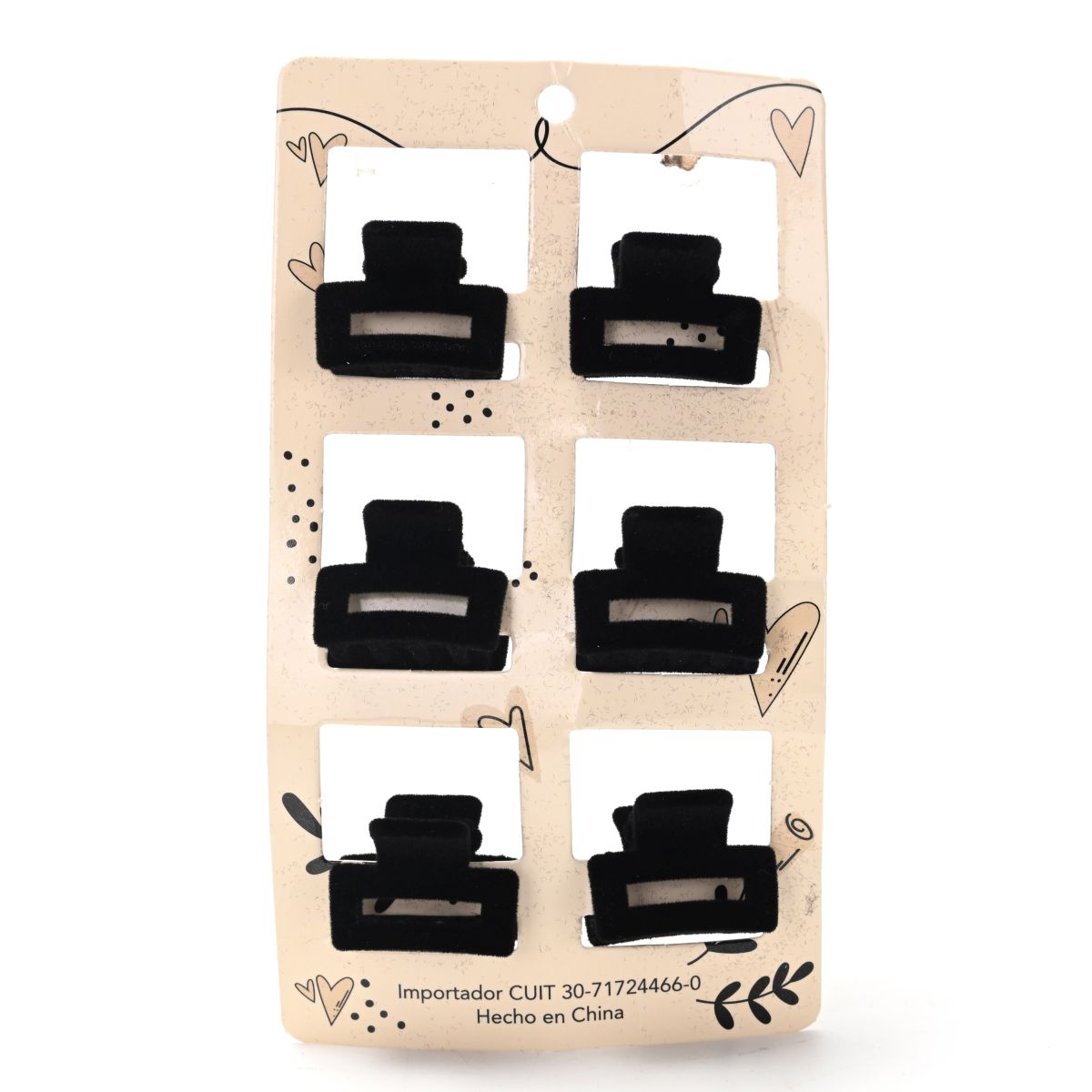 Carton de broches de pelo velvet INVIERNO por 6 unid