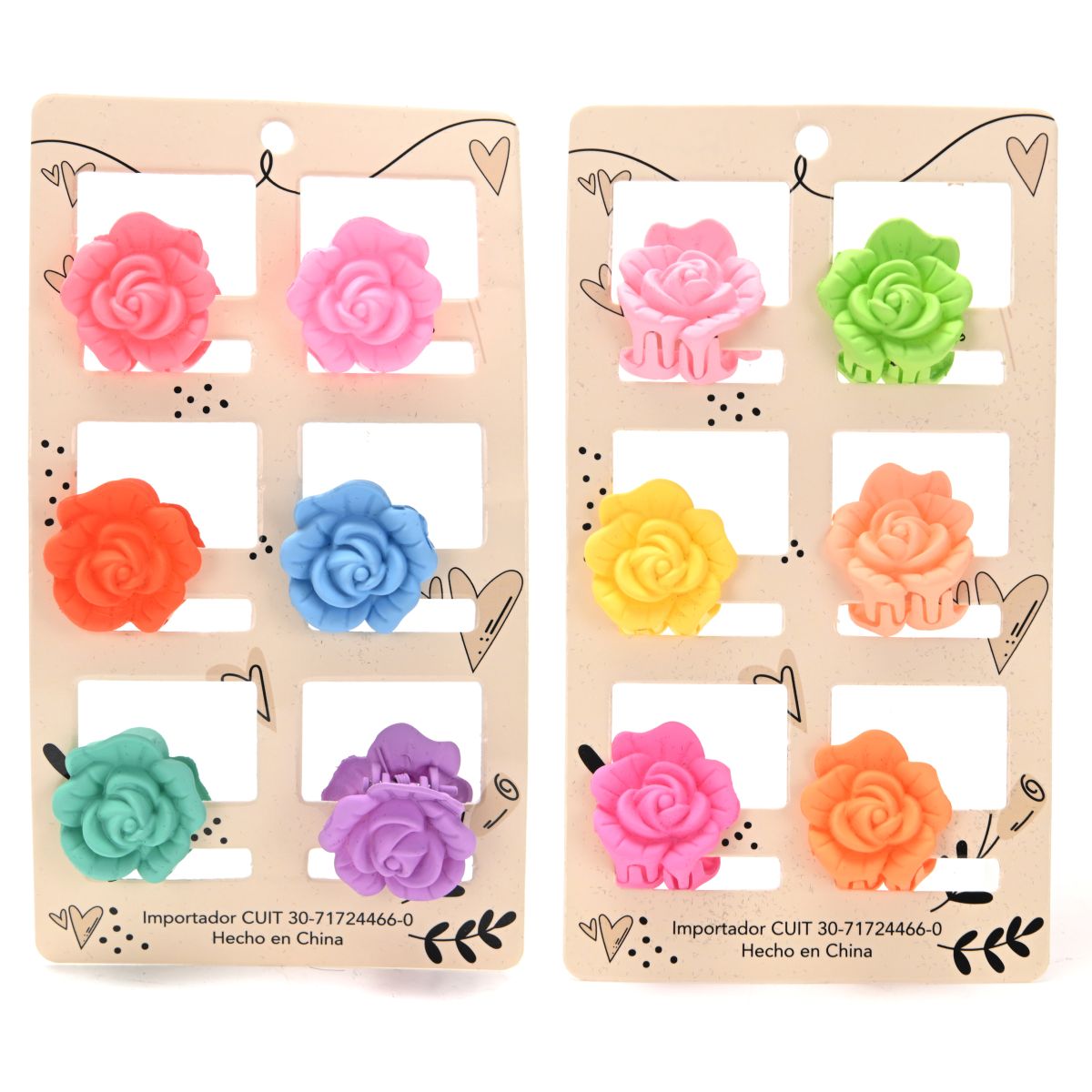 Carton de broches de pelo velvet por 6 unid