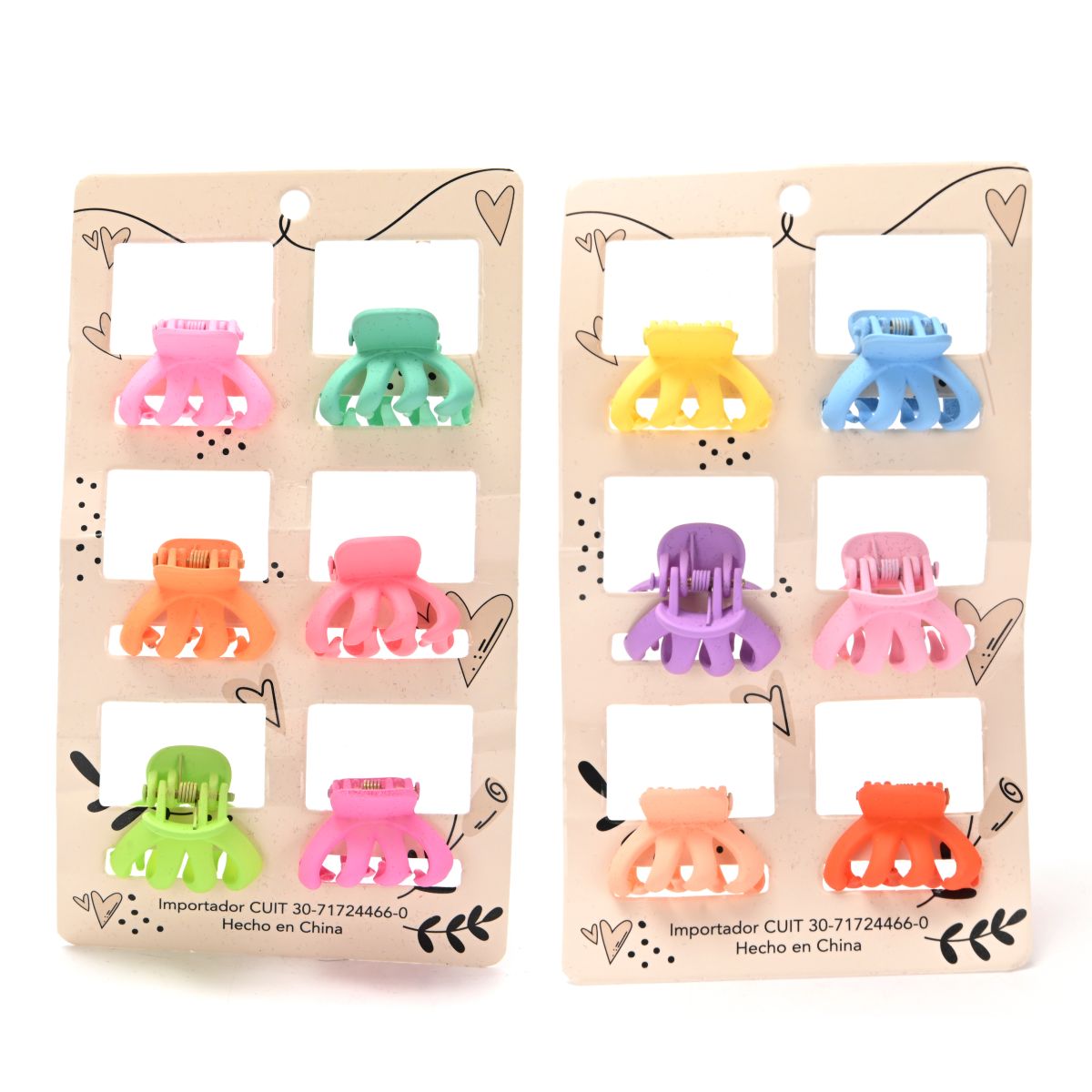 Carton de broches de pelo velvet por 6 unid