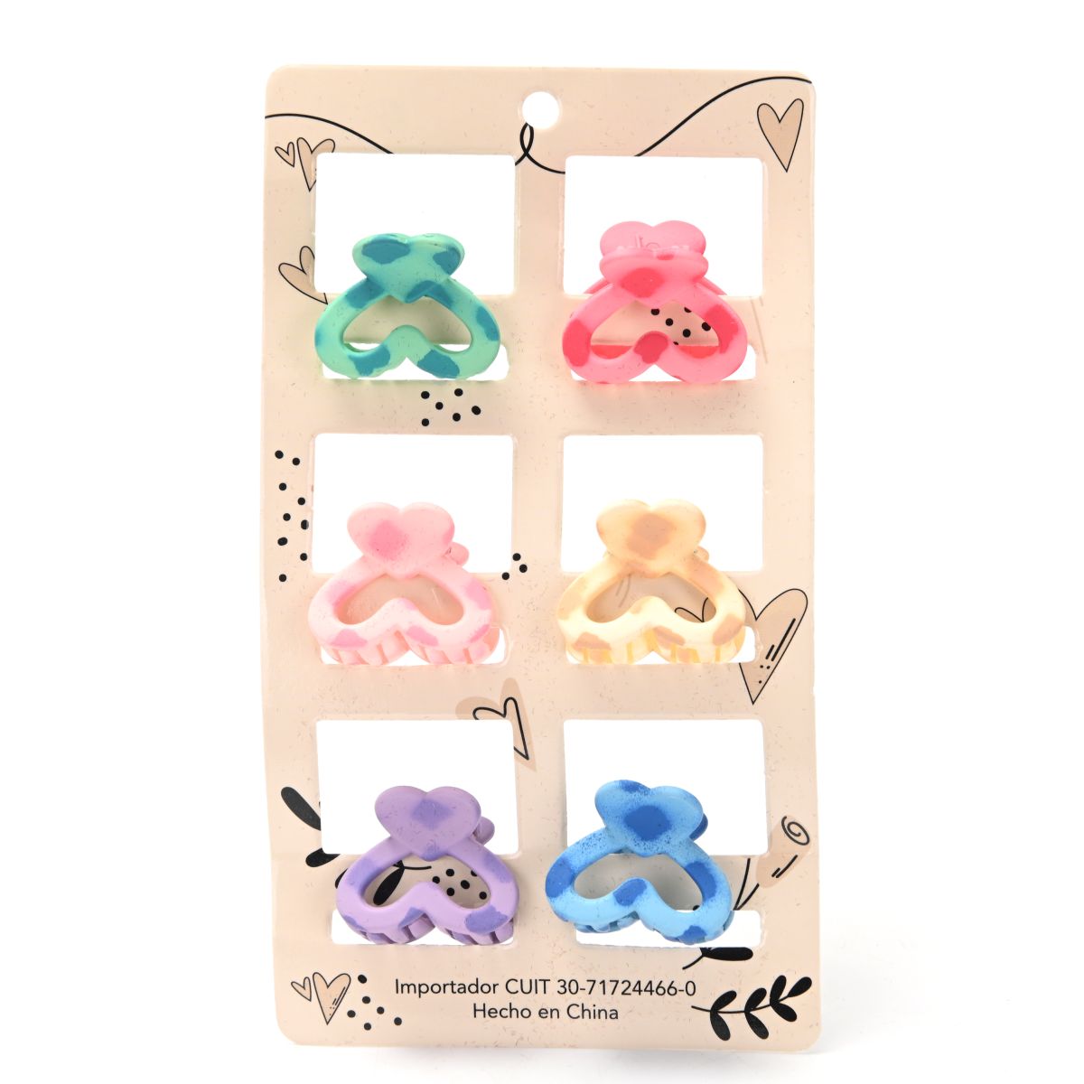 Carton de broches de pelo velvet por 6 unid