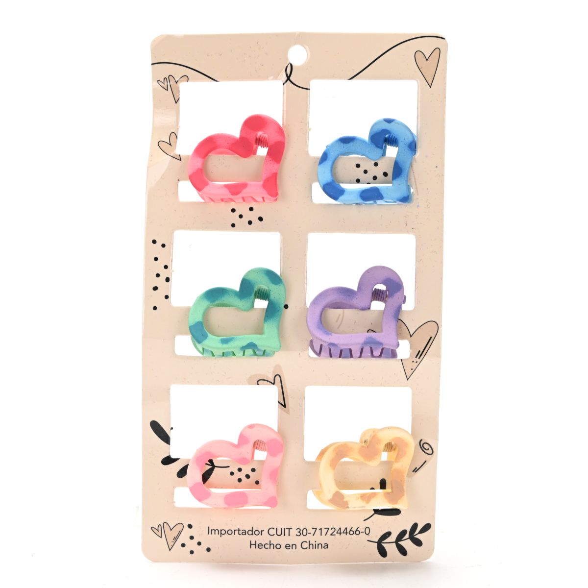 Carton de broches de pelo velvet por 6 unid