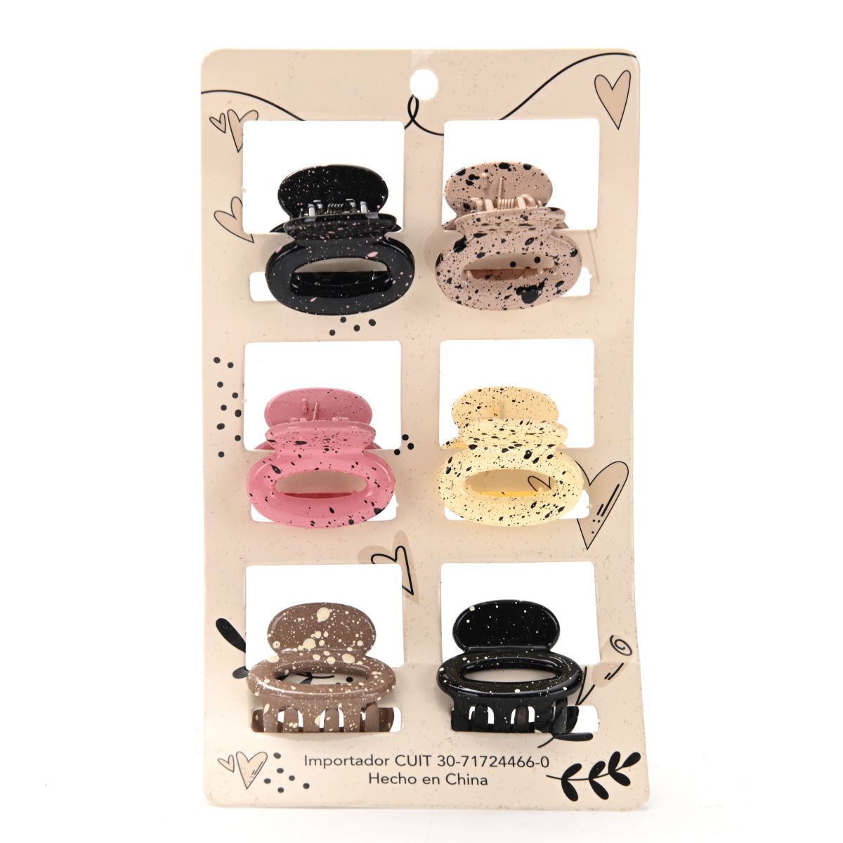 Carton de broches de pelo velvet por 6 unid