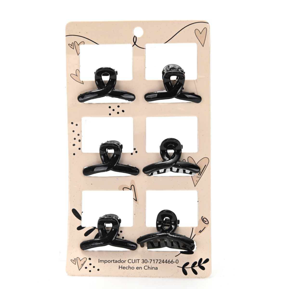 Carton de broches de pelo velvet por 6 unid