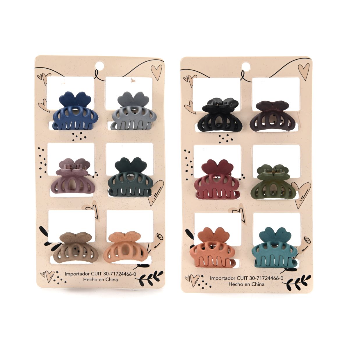 Carton de broches de pelo velvet por 6 unid