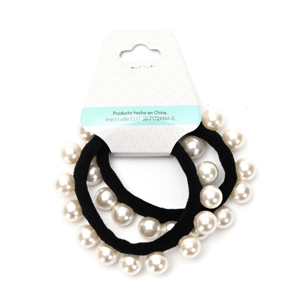 Colita de pelo con perlas Velvet carton por par