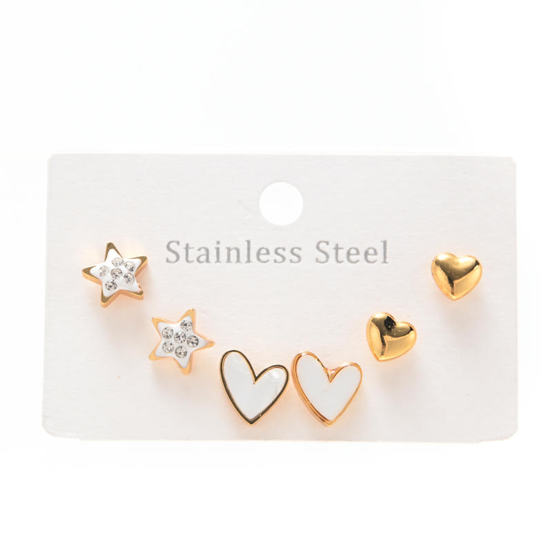 Set de aros AQ por 3 pares oro