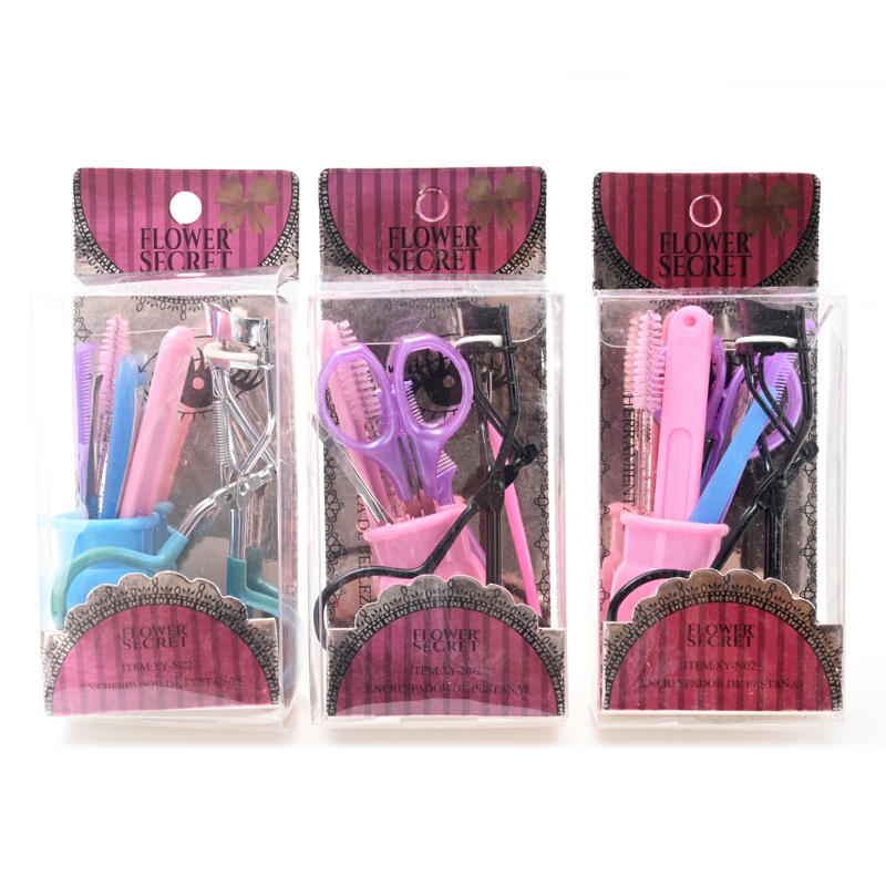 Kit para cejas y pestañas con rizador, pinza, tijera y cepillos